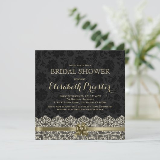 Invitation de Fête des mariées en dentelle blanche (Debout devant)