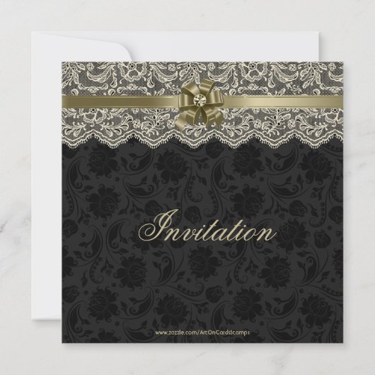 Invitation de Fête des mariées en dentelle blanche (Dos)
