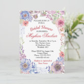 Invitation de Fête des mariées Fleur sauvage viole (Debout devant)