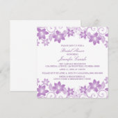 Invitation de Fête des mariées florale simple viol (Devant / Derrière)