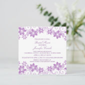 Invitation de Fête des mariées florale simple viol (Debout devant)