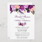 Invitation de Fête des mariées florale violet ultr (Devant / Derrière)