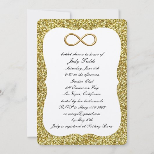 Invitation de Fête des mariées Gold Parties scinti (Devant)