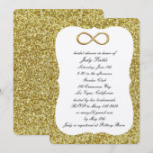 Invitation de Fête des mariées Gold Parties scinti (Devant / Derrière)