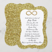 Invitation de Fête des mariées Gold Parties scinti (Devant / Derrière)