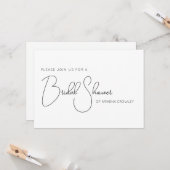 Invitation de Fête des mariées noir et blanc de sc (Devant/Arrière en situation)