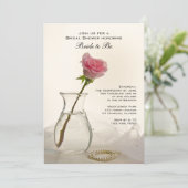 Invitation de Fête des mariées Rose et Pearls blan (Debout devant)