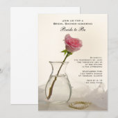 Invitation de Fête des mariées Rose et Pearls blan (Devant / Derrière)