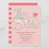 Invitation de Fête des mariées rose pâle (Devant / Derrière)