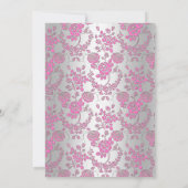 Invitation de Fête des mariées Rose rose et argent (Dos)