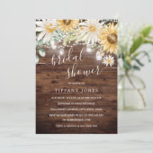 Invitation de Fête des mariées Rustic Sunflower Li (Debout devant)