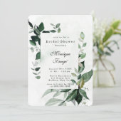 Invitation de Fête des mariées rustique Eucalyptus (Debout devant)