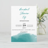 Invitation de Fête des mariées Turquoise bleu d'aq (Debout devant)