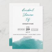 Invitation de Fête des mariées Turquoise bleu d'aq (Devant / Derrière)