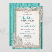 Invitation de Fête des mariées Turquoise rustique (Devant / Derrière)