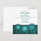 Invitation de Fête des mariées turquoise Steampunk (Devant / Derrière)
