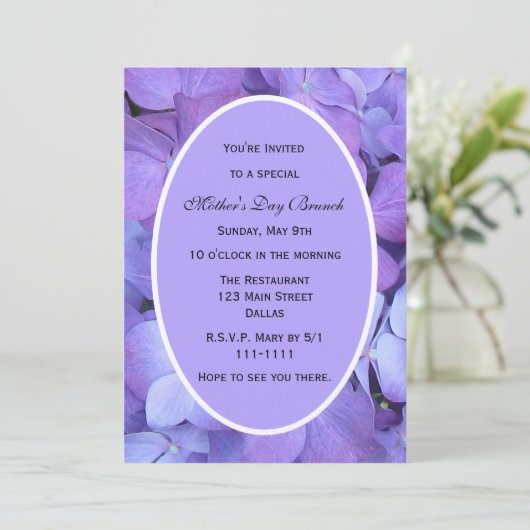 Invitation de fête des mères Hydrangeas pour maman (Debout devant)
