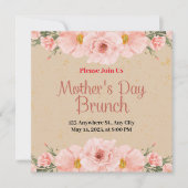 Invitation de fête des mères moderne beige (Devant)