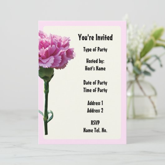 Invitation de fête - Design Œillet (Debout devant)