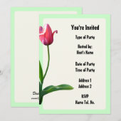 Invitation de fête - Dessin de tulipe (Devant / Derrière)
