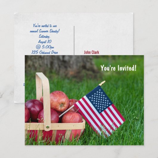 Invitation de fête d'été (Devant / Derrière)