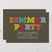 Invitation de fête d'été colorée (Devant / Derrière)