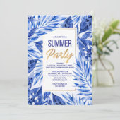 Invitation de fête d'été en bleu (Debout devant)