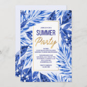 Invitation de fête d'été en bleu (Devant / Derrière)