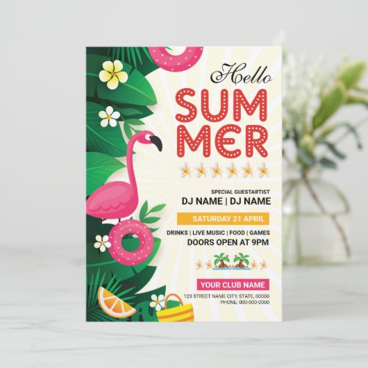 Invitation de fête d'été Modèle de circulaire (Debout devant)