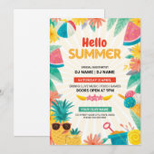 Invitation de fête d'été Modèle de circulaire (Devant / Derrière)