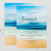 Invitation de fête d'été plage mer (Devant / Derrière)