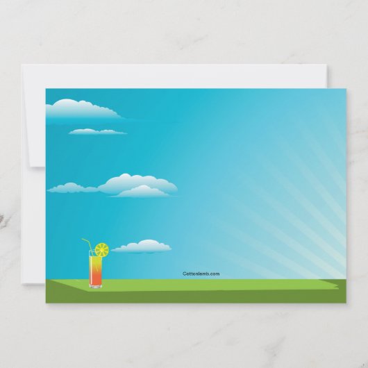 Invitation de fête d'été Tan Anniversaire (Dos)