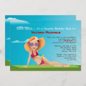 Invitation de fête d'été Tan Anniversaire (Devant / Derrière)