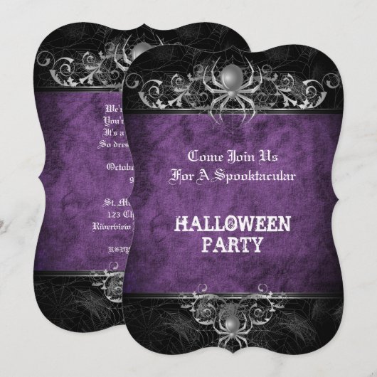 Invitation de fête d'Halloween (Devant / Derrière)
