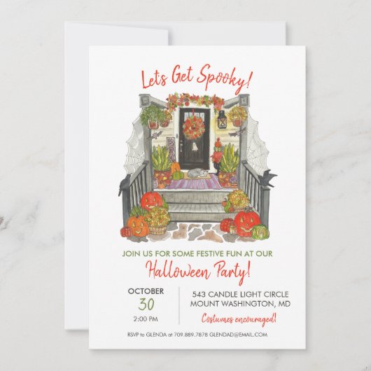 Invitation de fête d'Halloween (Devant)