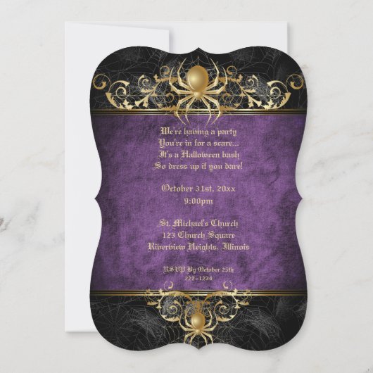 Invitation de fête d'Halloween (Dos)