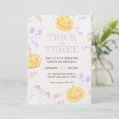 Invitation de fête d'Halloween 3e anniversaire (Debout devant)
