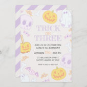 Invitation de fête d'Halloween 3e anniversaire (Devant / Derrière)