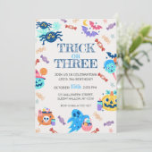 Invitation de fête d'Halloween 3e anniversaire (Debout devant)