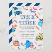 Invitation de fête d'Halloween 3e anniversaire (Devant / Derrière)