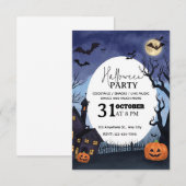 Invitation de fête d'Halloween à l'aquarelle (Devant / Derrière)
