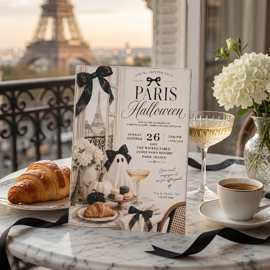 Invitation de fête d'Halloween à Paris | Élégant F