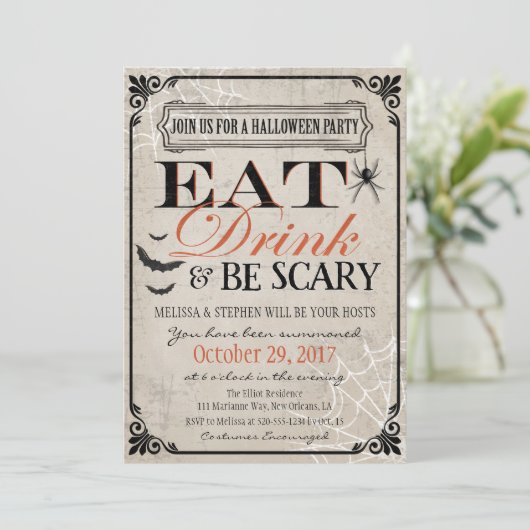 Invitation de fête d'Halloween, Anniversaire d'Hal (Debout devant)