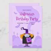 Invitation de fête d'Halloween, Anniversaire d'Hal (Devant / Derrière)