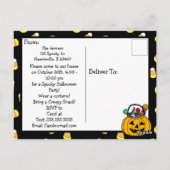 Invitation de fête d'Halloween avec Bat Holding Ca (Dos)