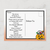 Invitation de fête d'Halloween avec Bat Holding Ca (Dos)