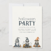 Invitation de fête d'Halloween avec des squelettes (Devant)