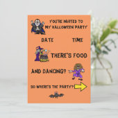Invitation de fête d'Halloween avec graphismes amu (Debout devant)