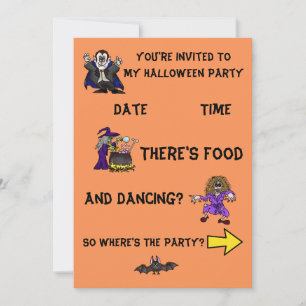 Invitation de fête d'Halloween avec graphismes amu