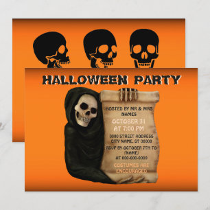 Invitation de fête d'Halloween avec monstre de peu